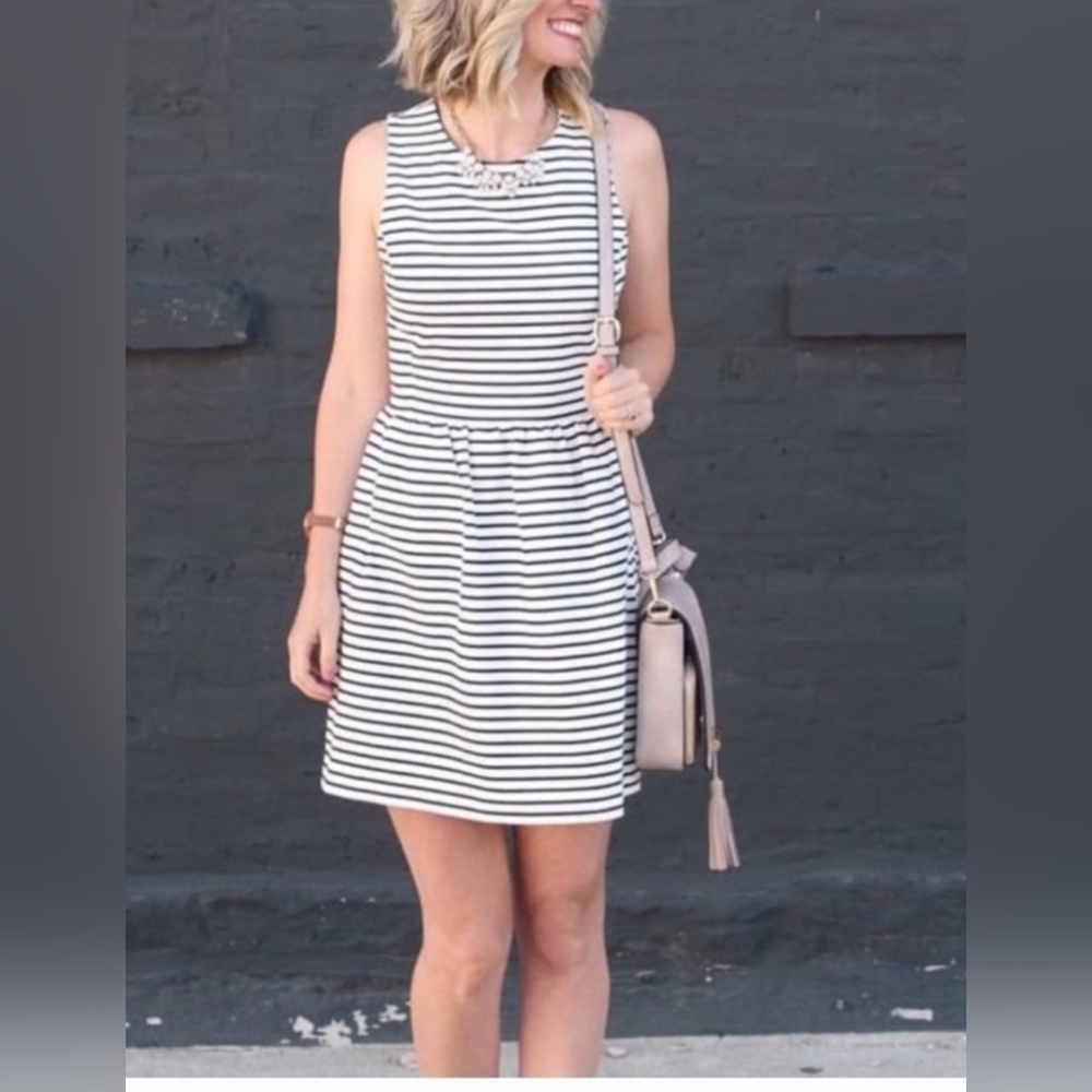 J.Crew Striped Black and White Summer Dress Size XS